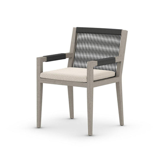 Four Hands - Solano - Sherwood Outdoor Dining Armchair, Weathered Grey - Faye Sand - 223831-010 veiw 1