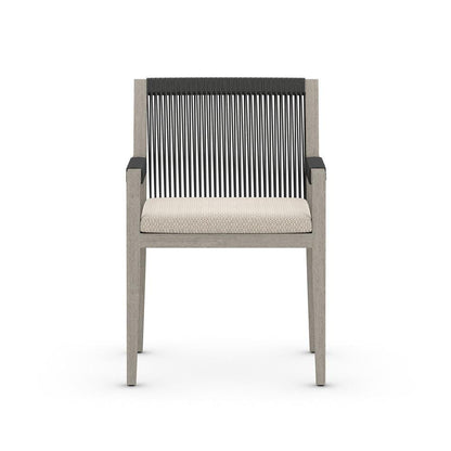 Four Hands - Solano - Sherwood Outdoor Dining Armchair, Weathered Grey - Faye Sand - 223831-010 veiw 2