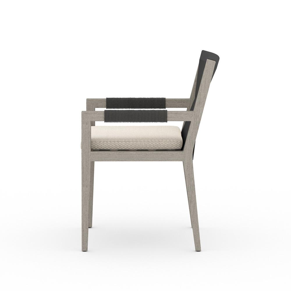 Four Hands - Solano - Sherwood Outdoor Dining Armchair, Weathered Grey - Faye Sand - 223831-010 veiw 3