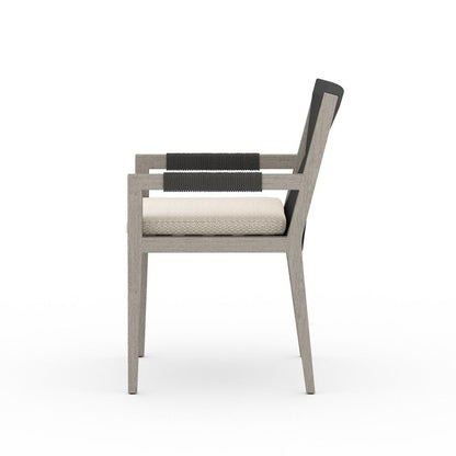 Four Hands - Solano - Sherwood Outdoor Dining Armchair, Weathered Grey - Faye Sand - 223831-010 veiw 3