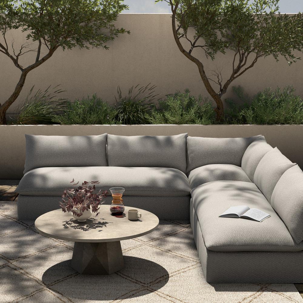 Four Hands - Solano - Grant Outdoor 3-Piece Sectional - Faye Ash - 235713-002 veiw 4