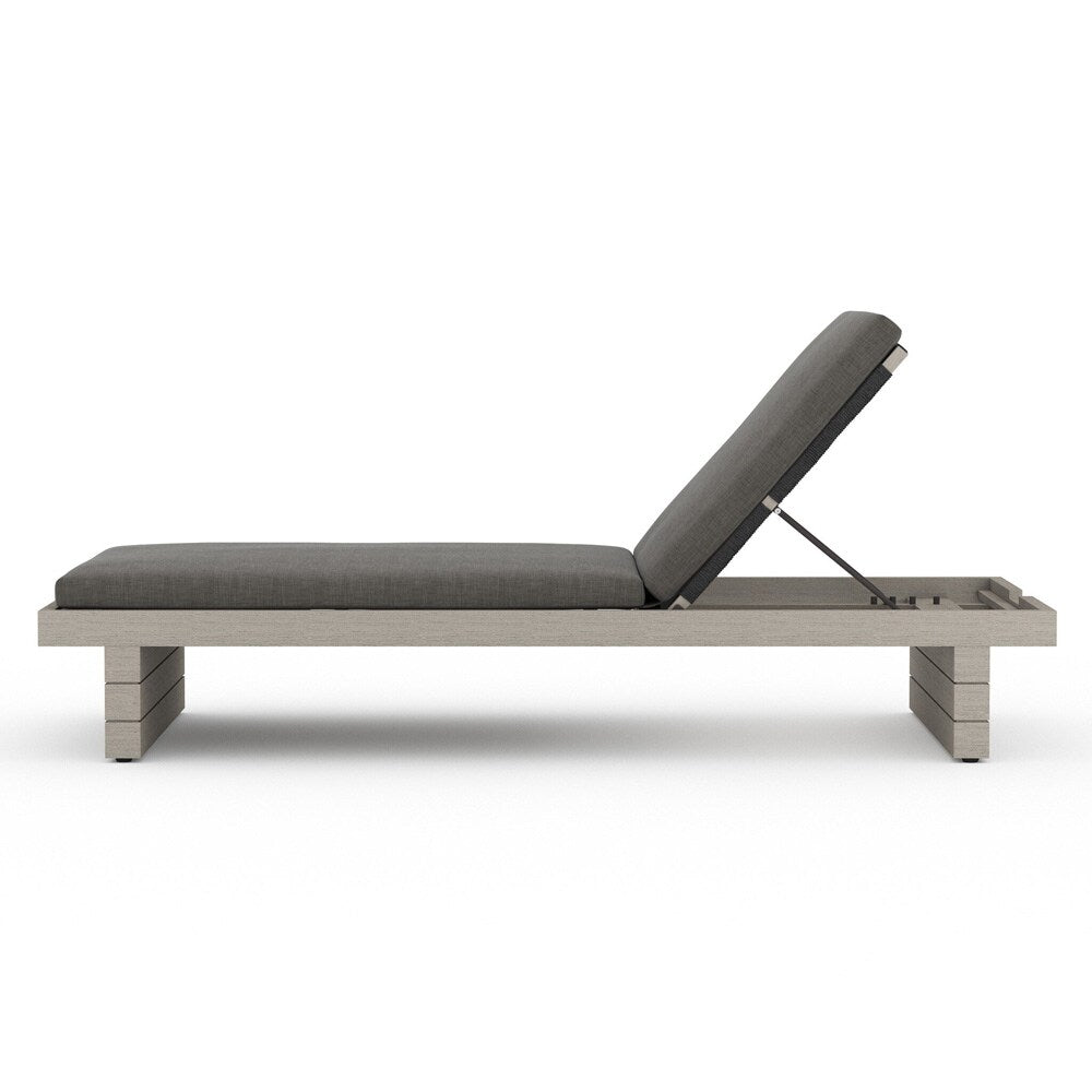 Four Hands - Solano - Leroy Outdoor Chaise - Weathered Grey - Venao Charcoal - 223214-002 veiw 3