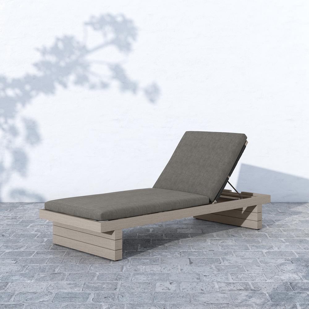 Four Hands - Solano - Leroy Outdoor Chaise - Weathered Grey - Venao Charcoal - 223214-002 veiw 4
