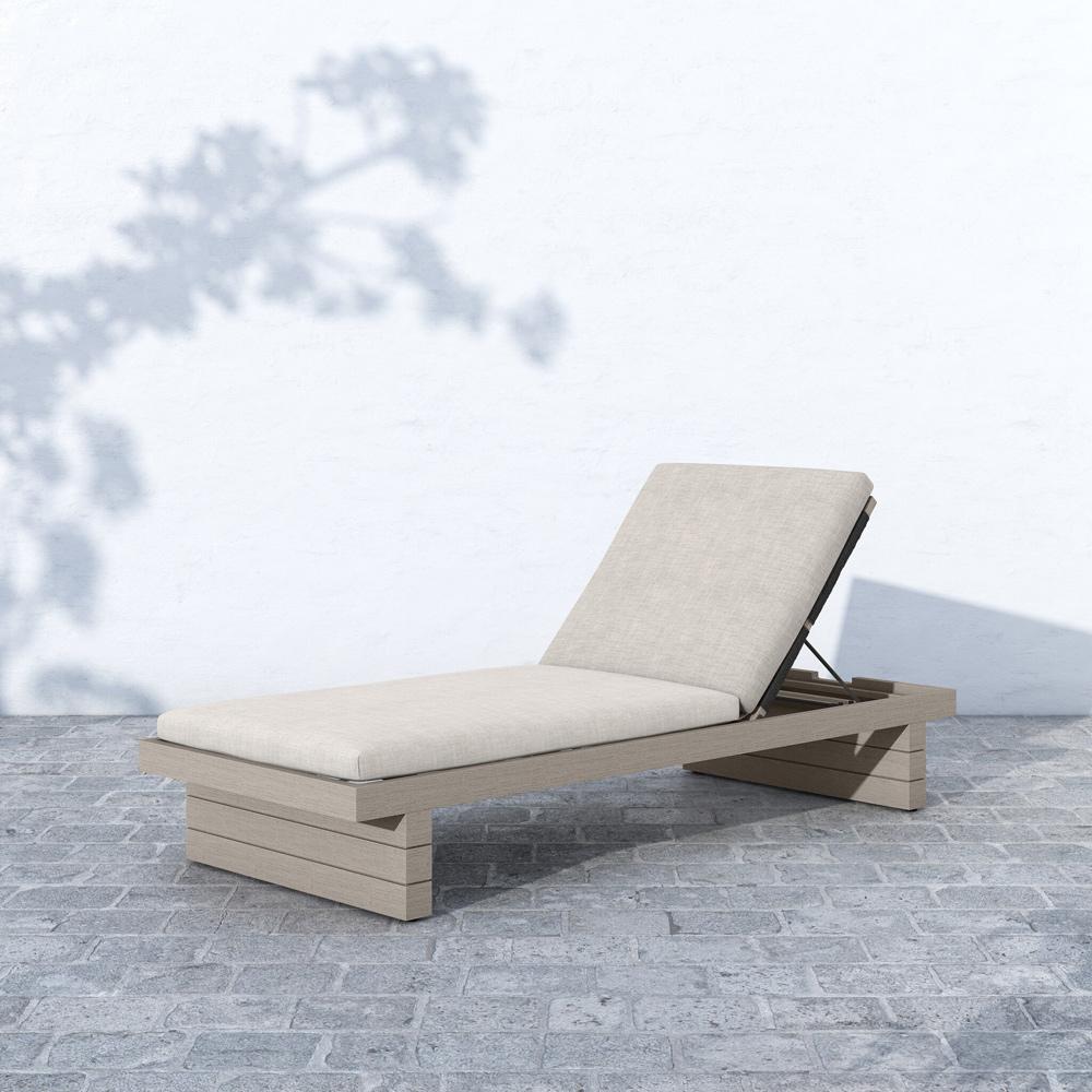 Four Hands - Solano - Leroy Outdoor Chaise - Weathered Grey - Venao Grey - 223214-007 veiw 4