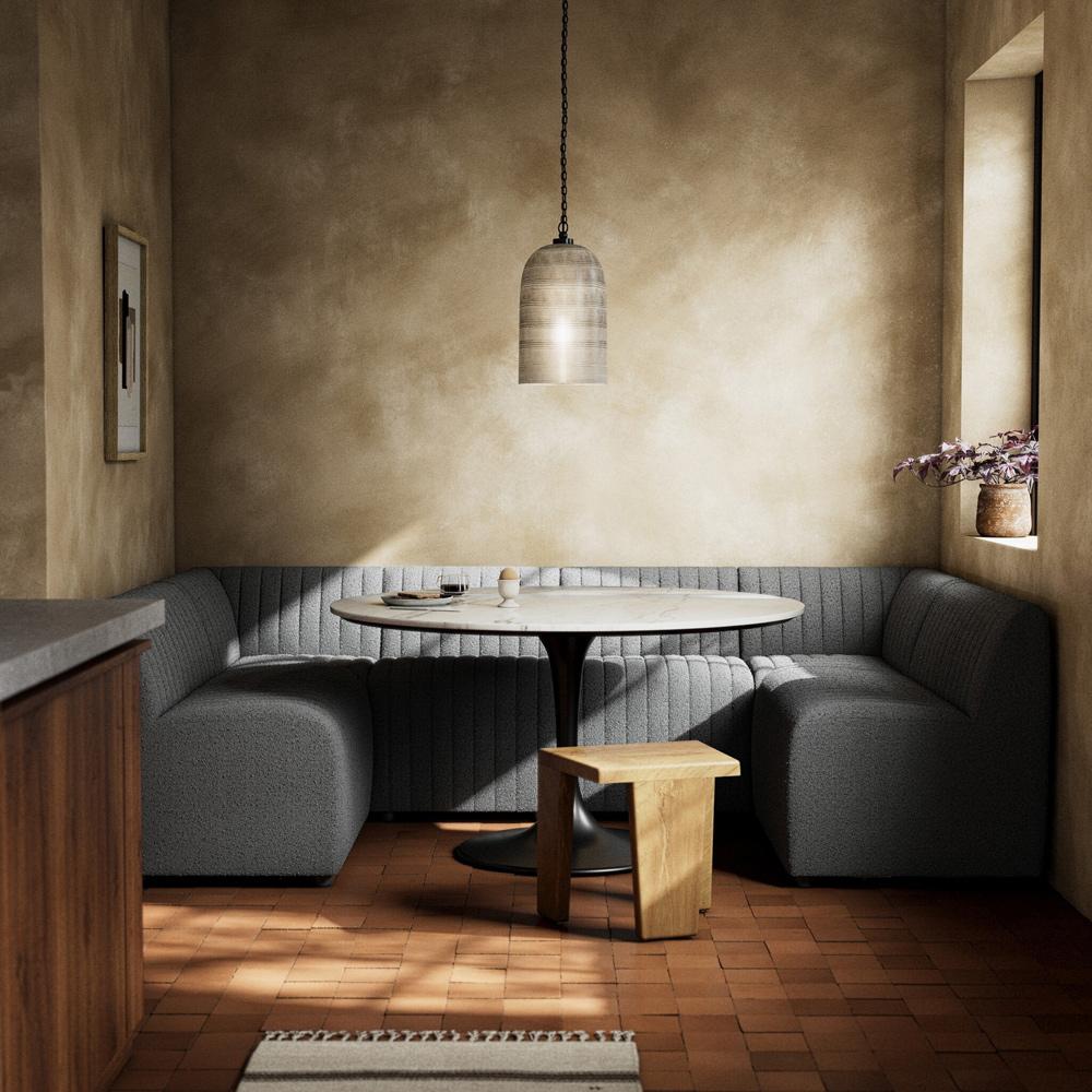 Four Hands - Grayson - Augustine Dining Banquette, U Shape - FIQA Boucle Charcoal - 231701-003 veiw 4