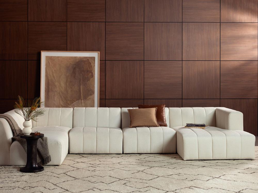 Four Hands - Grayson - Langham Channeled 5-Piece Sectional - Fayette Cloud - 227474-003 veiw 4