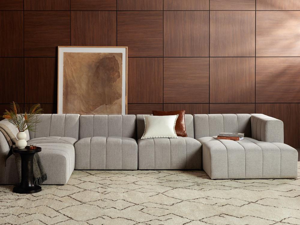 Four Hands - Grayson - Langham Channeled 5-Piece Sectional - Napa Sandstone - 227474-001 veiw 4