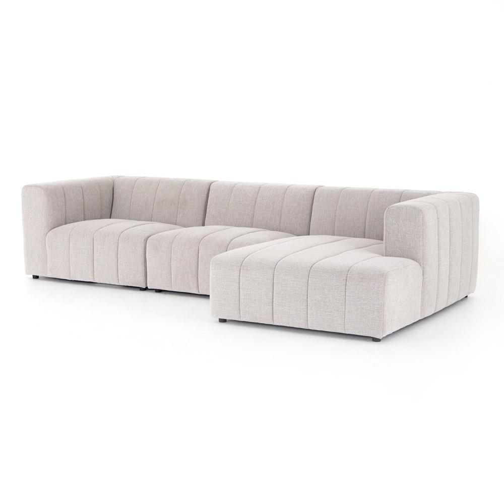 Four Hands - Grayson - Langham Channeled 3-Piece Sectional - Napa Sandstone - 225832-001 veiw 2