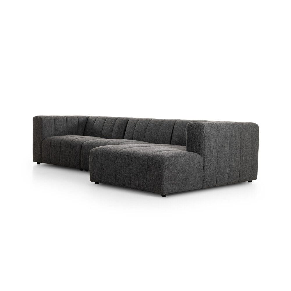 Four Hands - Grayson - Langham Channeled 3-Piece Sectional - Saxon Charcoal - 225832-005 veiw 1