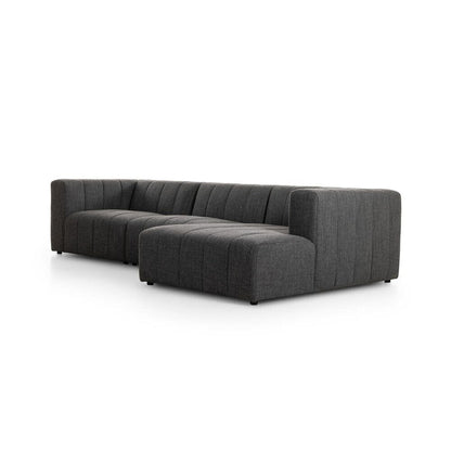 Four Hands - Grayson - Langham Channeled 3-Piece Sectional - Saxon Charcoal - 225832-005 veiw 1