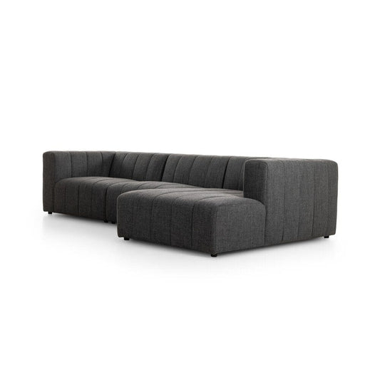 Four Hands - Grayson - Langham Channeled 3-Piece Sectional - Saxon Charcoal - 225832-005 veiw 1
