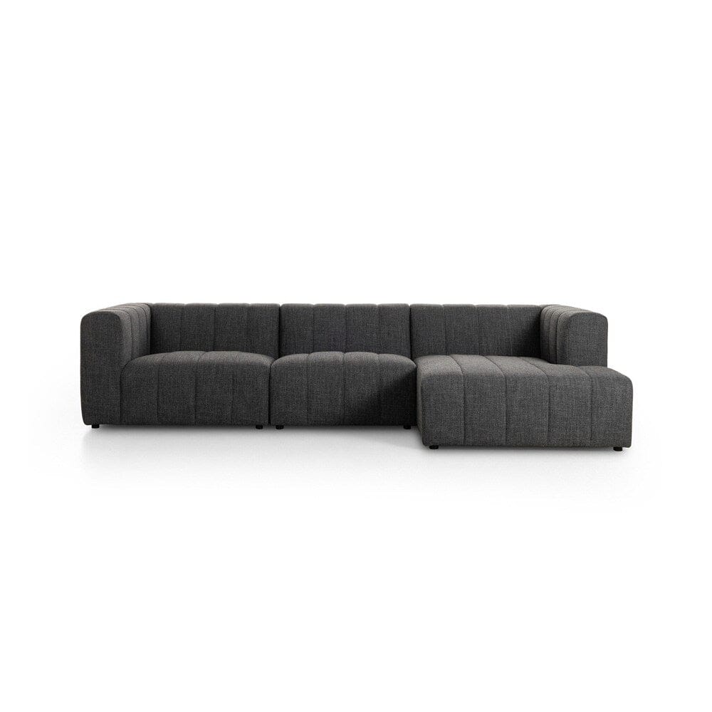 Four Hands - Grayson - Langham Channeled 3-Piece Sectional - Saxon Charcoal - 225832-005 veiw 2