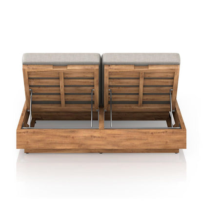 Four Hands - Solano - Kinta Outdoor Double Chaise Lounge - Venao Grey - 227877-005 veiw 5