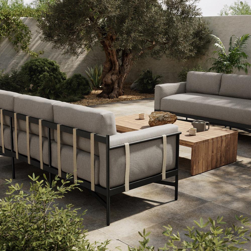 Four Hands - Solano - Hearst Outdoor Sofa - 99in - Venao Grey - 226933-007 veiw 4