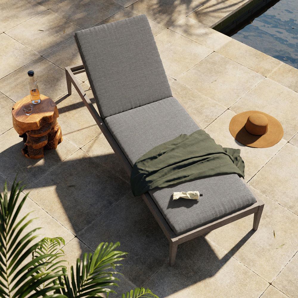 Four Hands - Solano - Sherwood Outdoor Chaise, Weathered Grey - Venao Charcoal - 226912-007 veiw 4