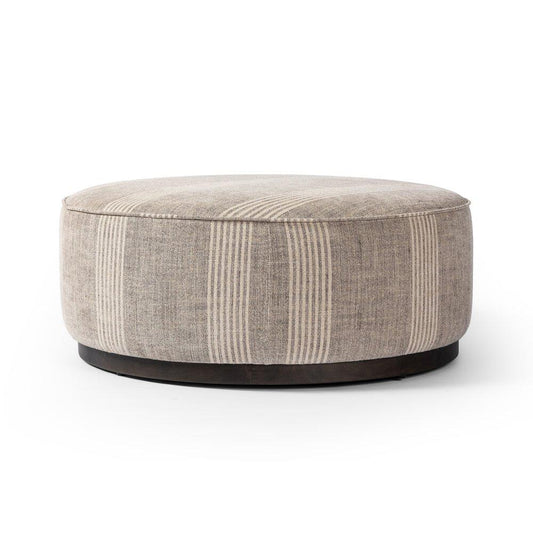 Four Hands - Westgate - Sinclair Large Round Ottoman - Manchester Flint - 106119-020 veiw 1