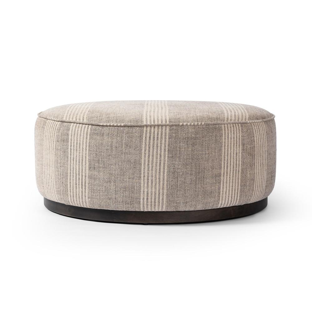 Four Hands - Westgate - Sinclair Large Round Ottoman - Manchester Flint - 106119-020 veiw 2