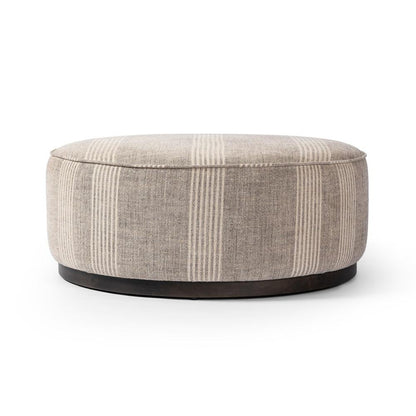 Four Hands - Westgate - Sinclair Large Round Ottoman - Manchester Flint - 106119-020 veiw 2