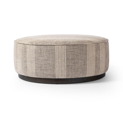 Four Hands - Westgate - Sinclair Large Round Ottoman - Manchester Flint - 106119-020 veiw 3