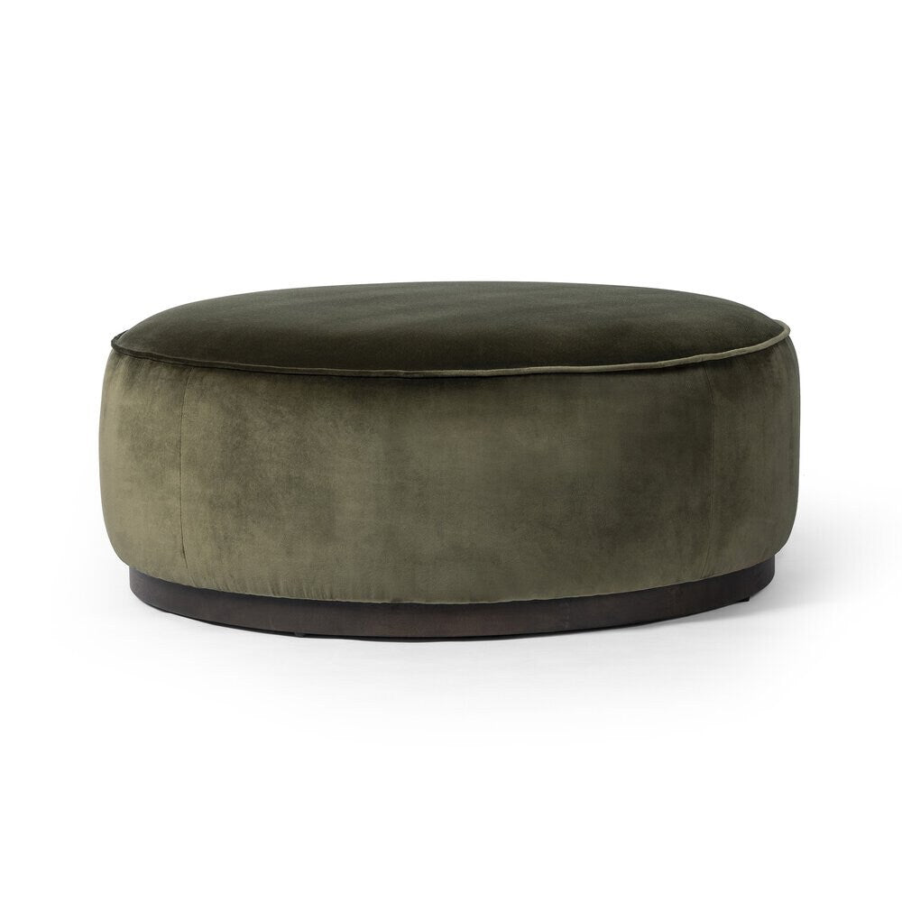 Four Hands - Westgate - Sinclair Large Round Ottoman - Surrey Olive - 106119-019 veiw 1