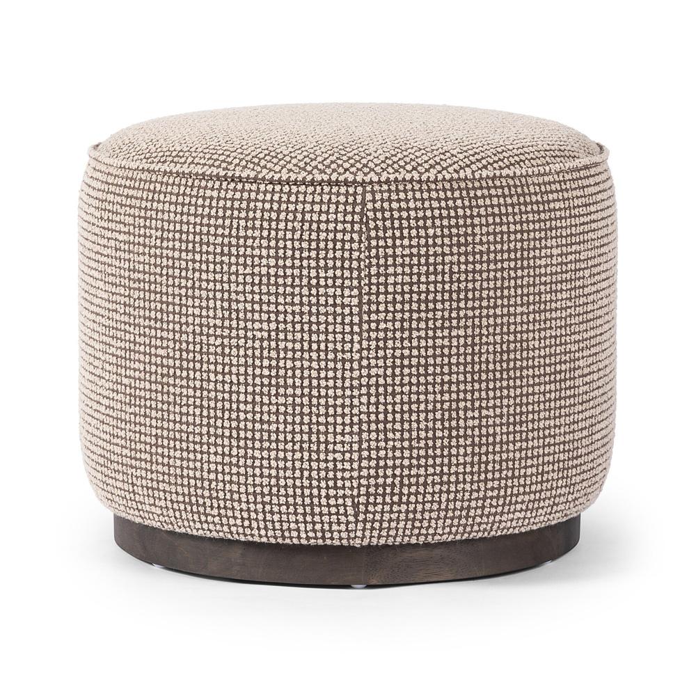 Four Hands - Westgate - Sinclair Round Ottoman - Barrow Taupe - 106074-017 veiw 2