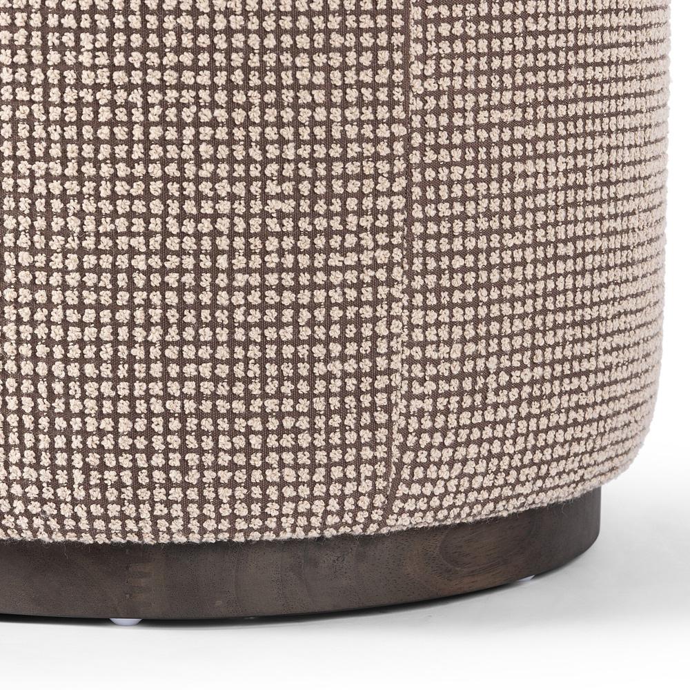 Four Hands - Westgate - Sinclair Round Ottoman - Barrow Taupe - 106074-017 veiw 5