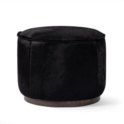 Four Hands - Westgate - Sinclair Round Ottoman - Dark Hair on Hide - 106074-015 veiw 1