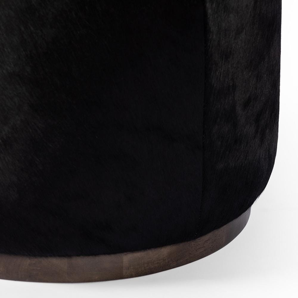Four Hands - Westgate - Sinclair Round Ottoman - Dark Hair on Hide - 106074-015 veiw 3