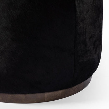 Four Hands - Westgate - Sinclair Round Ottoman - Dark Hair on Hide - 106074-015 veiw 3