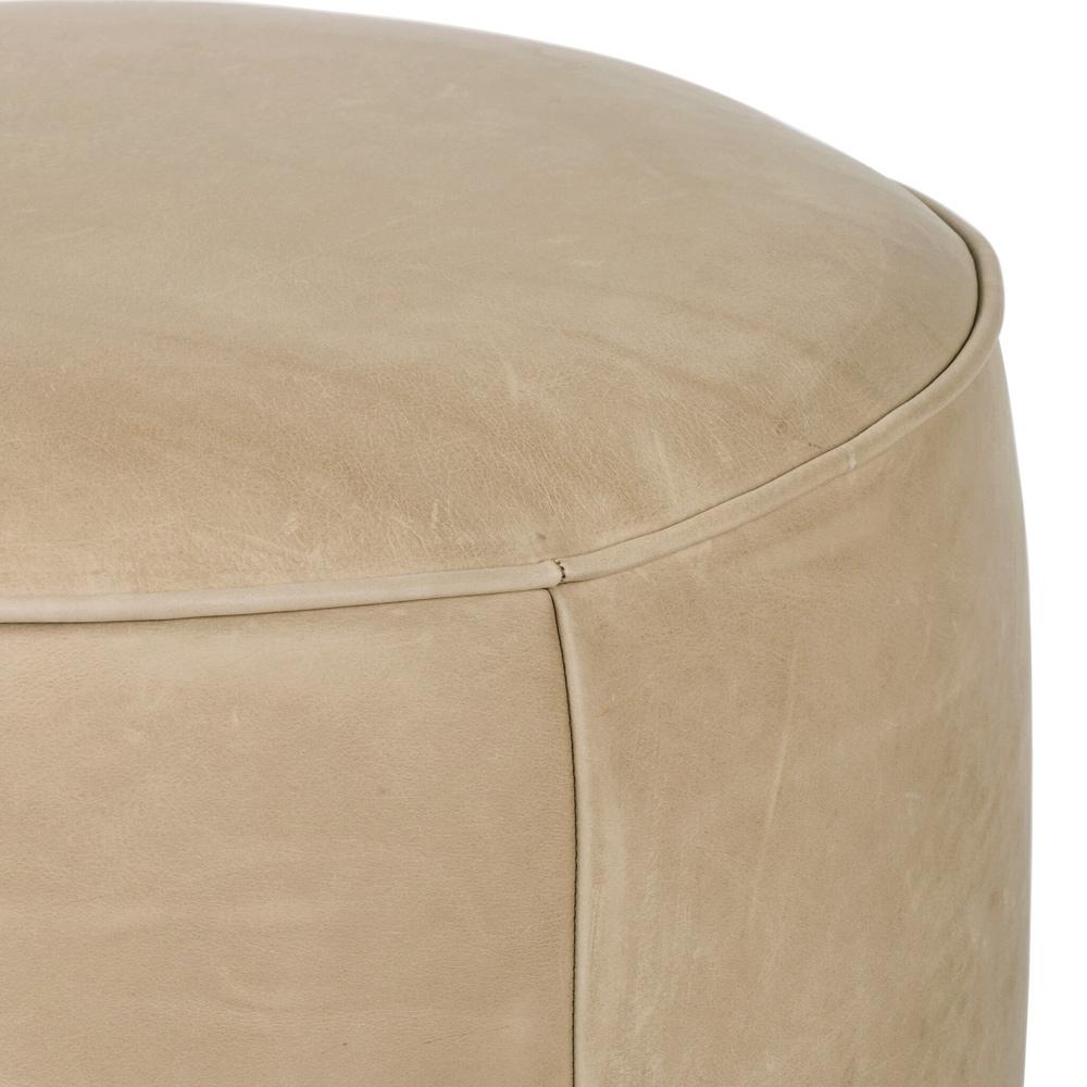 Four Hands - Westgate - Sinclair Round Ottoman - Harness Burlap - 106074-008 veiw 5