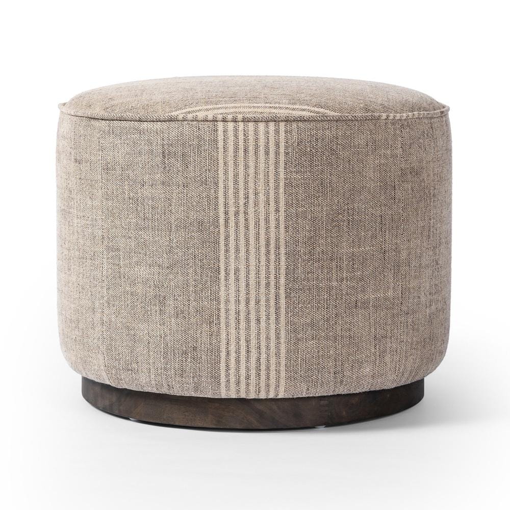 Four Hands - Westgate - Sinclair Round Ottoman - Manchester Flint - 106074-020 veiw 3