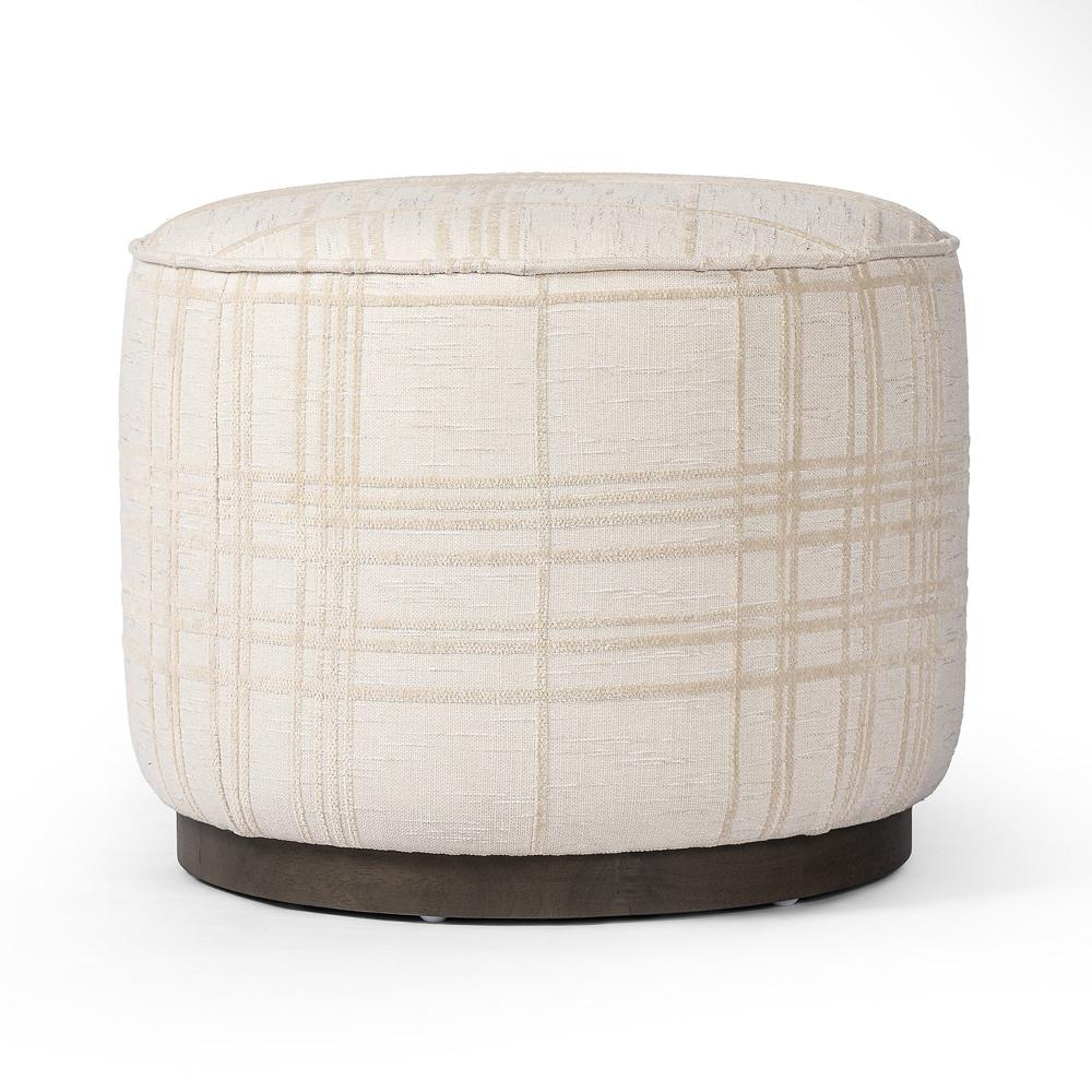 Four Hands - Westgate - Sinclair Round Ottoman - Sheffield Ivory - 106074-022 veiw 3