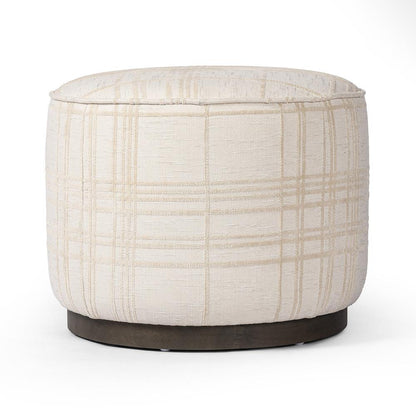 Four Hands - Westgate - Sinclair Round Ottoman - Sheffield Ivory - 106074-022 veiw 3