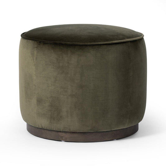 Four Hands - Westgate - Sinclair Round Ottoman - Surrey Olive - 106074-019 veiw 1