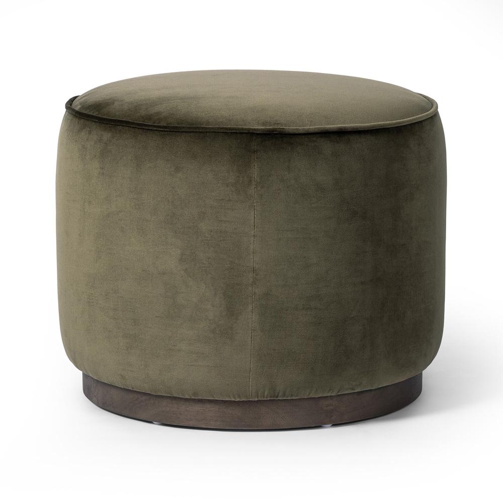 Four Hands - Westgate - Sinclair Round Ottoman - Surrey Olive - 106074-019 veiw 2