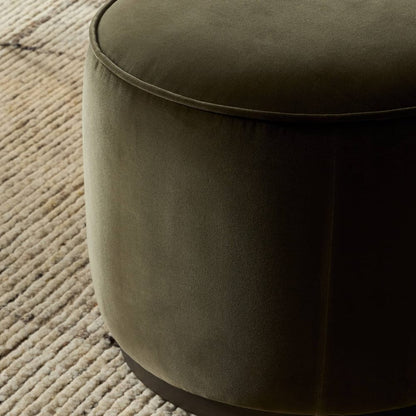 Four Hands - Westgate - Sinclair Round Ottoman - Surrey Olive - 106074-019 veiw 8
