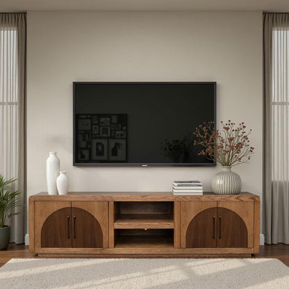 Legends Furniture - Eclipse 92 inch TV Stand Console in Bourbon and Walnut - EC1211.OBR veiw 4