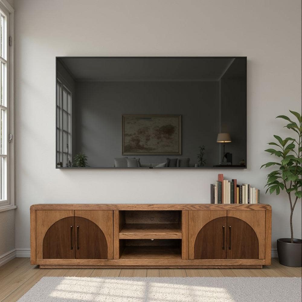 Legends Furniture - Eclipse 92 inch TV Stand Console in Bourbon and Walnut - EC1211.OBR veiw 5