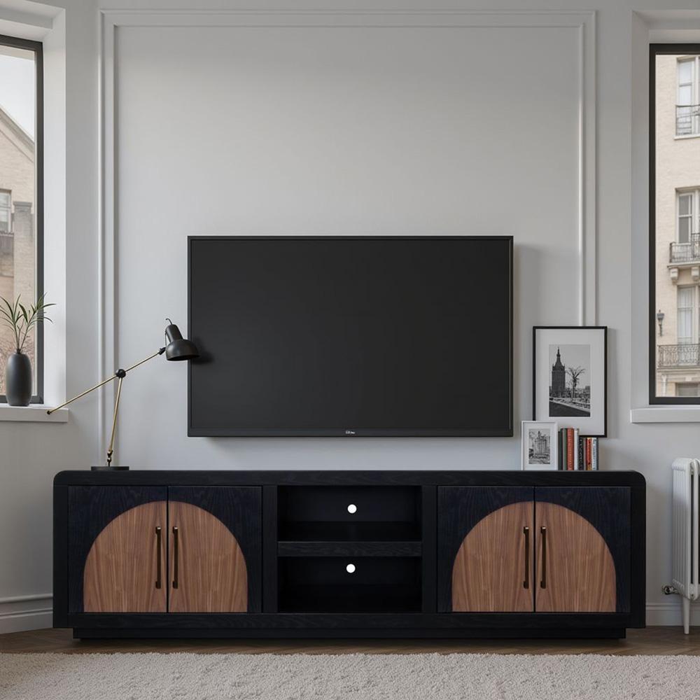 Legends Furniture - Eclipse 92 inch TV Stand Console in Clove and Natural Walnut - EC1211.CLV veiw 5
