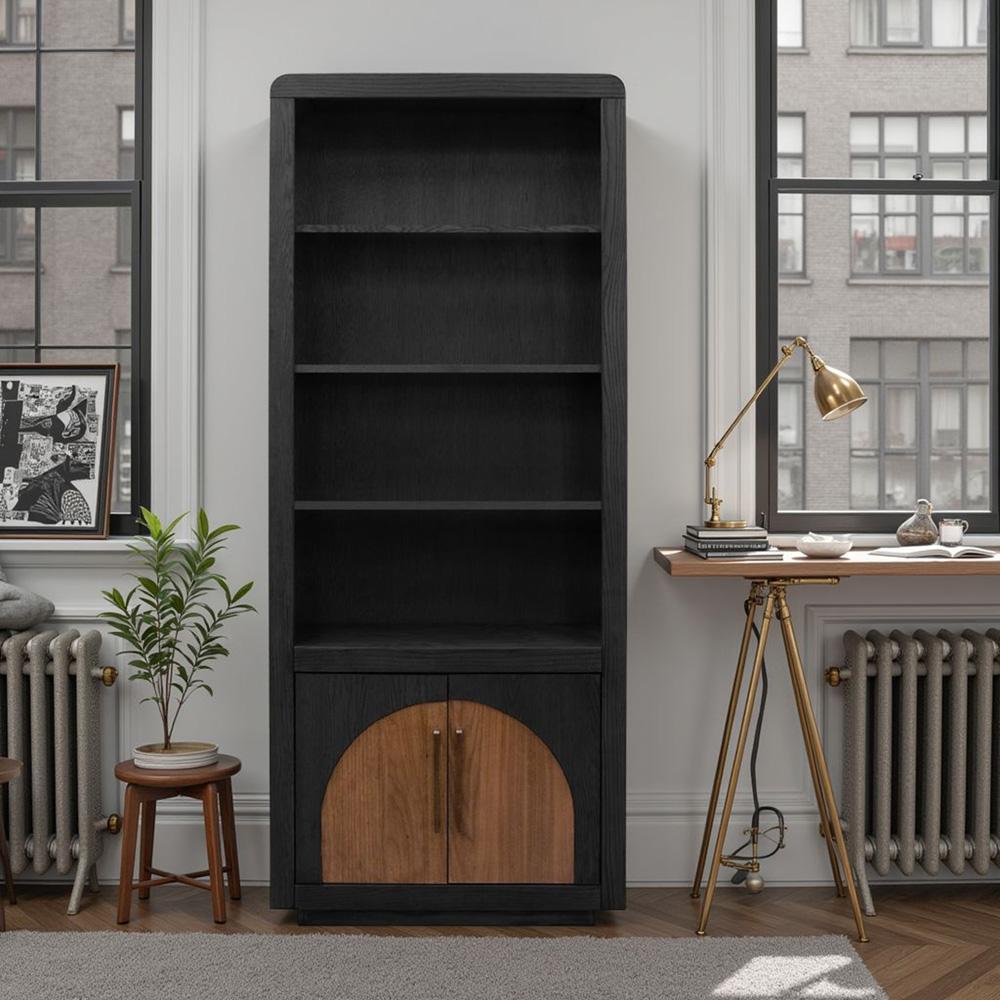 Legends Furniture - Eclipse 78 inch High Bookcase Pier in Clove and Natural Walnut - EC3201.CLV veiw 5