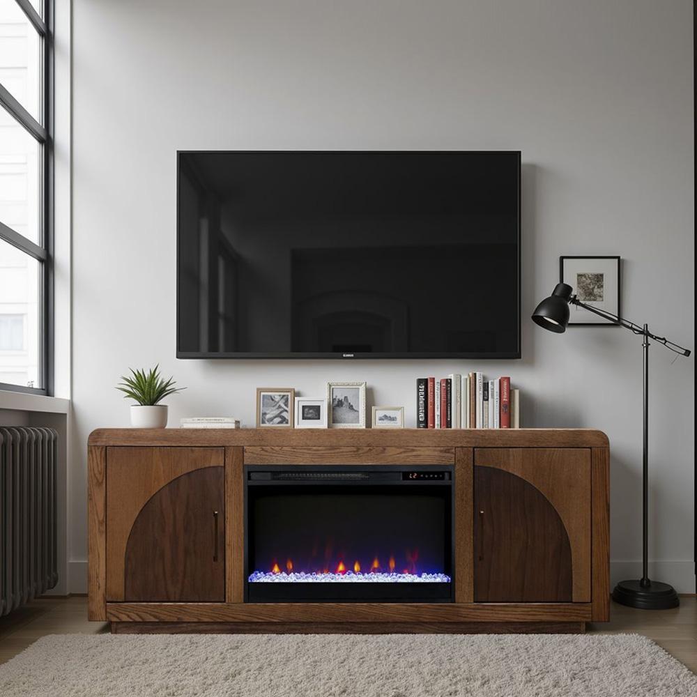 Legends Furniture - Eclipse 65 inch Fireplace TV Stand in Bourbon and Walnut - EC5210.OBR veiw 6