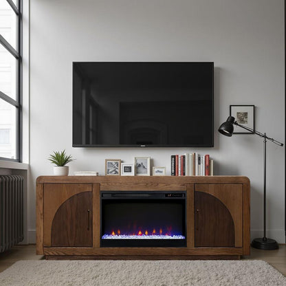 Legends Furniture - Eclipse 65 inch Fireplace TV Stand in Bourbon and Walnut - EC5210.OBR veiw 6