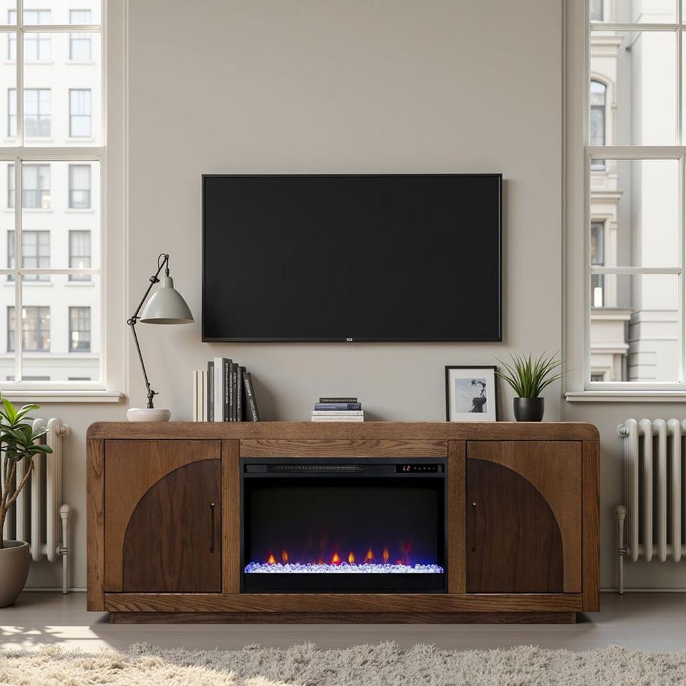 Legends Furniture - Eclipse 65 inch Fireplace TV Stand in Bourbon and Walnut - EC5210.OBR veiw 7