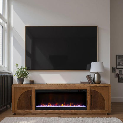 Legends Furniture - Eclipse 82 inch Fireplace TV Stand in Bourbon and Walnut - EC5410.OBR veiw 6