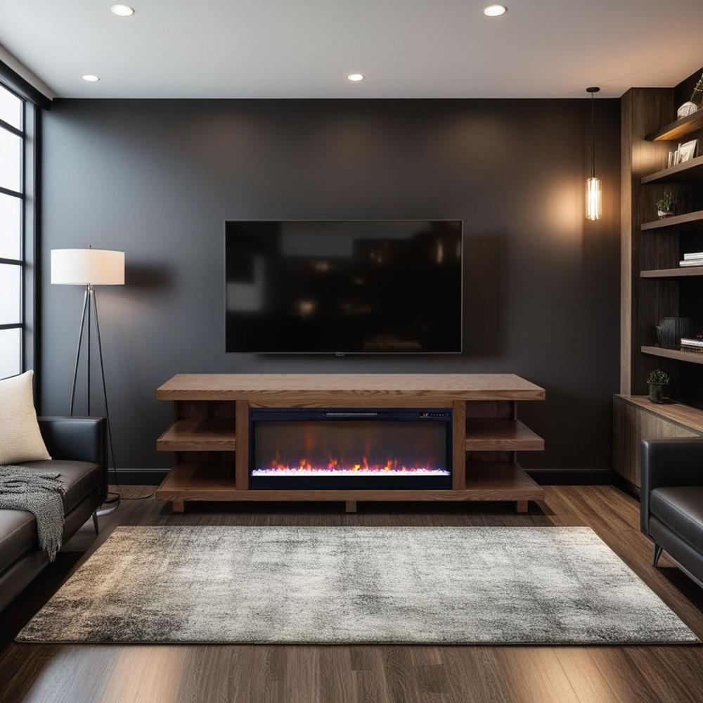 Legends Furniture - Laurel Canyon 82 inch Fireplace TV Stand for TVs up to 90 inches in Oak Bourbon - LC5410.OBR veiw 5