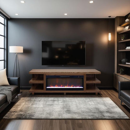 Legends Furniture - Laurel Canyon 82 inch Fireplace TV Stand for TVs up to 90 inches in Oak Bourbon - LC5410.OBR veiw 5