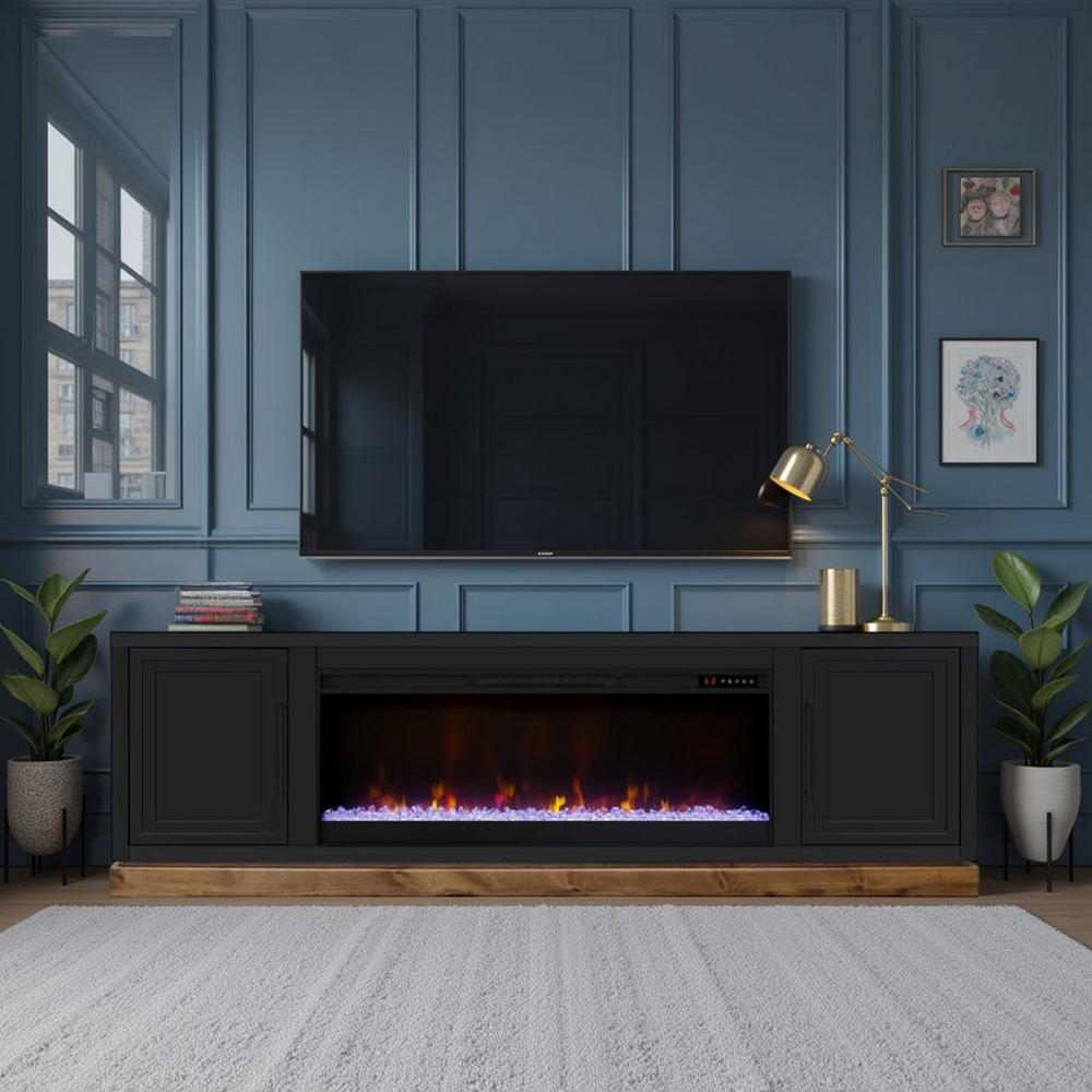 Legends Furniture - Nora 81 inch Fireplace TV Stand in Black and Whiskey - NO5410.SWK veiw 5