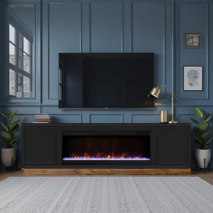 Legends Furniture - Nora 81 inch Fireplace TV Stand in Black and Whiskey - NO5410.SWK veiw 5