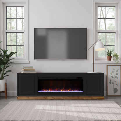 Legends Furniture - Nora 81 inch Fireplace TV Stand in Black and Whiskey - NO5410.SWK view 6