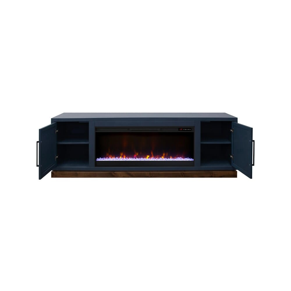 Legends Furniture - Nora 81 inch Fireplace TV Stand in Blue Denim and Whiskey - NO5410.BWK veiw 2